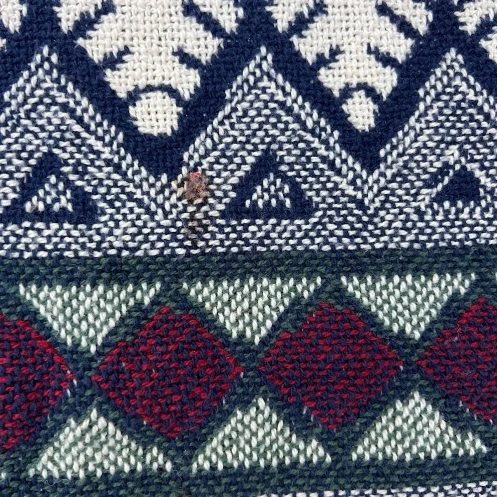 Vintage‎ Geometric Animal Woven Fringe Tapestry Blanket Cabin Lodge
